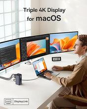 Load image into Gallery viewer, Baseus Docking Station for MacBook, SpaceMate(MAC) USB C Docking Station 3 Monitors with 3*4K HDMI, 10Gbps USB Ports, 100W PD, Gigabit Ethernet, Audio, Triple Display Docking Station for M1/M2/M3&amp;Win
