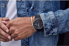 Load image into Gallery viewer, Citizen Men's Eco-Drive Weekender Nighthawk Chronograph Watch in Black IP Stainless Steel, Black Dial (Model: CA0295-58E)
