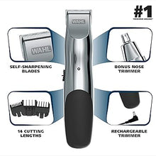 Load image into Gallery viewer, Wahl Groomsman Rechargeable Beard Trimmer kit for Mustaches, Nose Hair, and Light Detailing and Grooming with Bonus Wet/Dry Battery Nose Trimmer – Model 5622v
