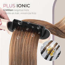 Load image into Gallery viewer, TYMO Ring Plus Ionic Hair Straightener Brush - Straightening Comb with Negative Ions for Women, Titanium Coating, 9 Temp Settings &amp; LED Display, Dual Voltage, Professional Styling Tools, Gold Blush
