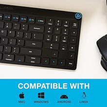 Load image into Gallery viewer, JLab JBuds Wireless Keyboard, Black, 95 Keys, Connect Via Bluetooth or USB Wireless Dongle, Multi-Device Toggle, Soft Touch Keys, Smart Media Knob, Custom User Profiles, Rechargeable (1 Pack)
