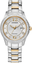 Load image into Gallery viewer, Citizen Ladies' Eco-Drive Classic Crystal Watch in Two-Tone Stainless Steel, Silver-Tone Dial
