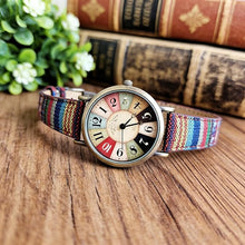 Load image into Gallery viewer, Gosasa Creative Multicolor Watch for Women Woven Strap Fashion Rainbow Pattern Women's Watches Boho Hippie Watch Casual Style Wonderful Ladies Gift

