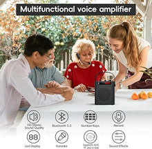 Load image into Gallery viewer, Bluetooth 5.3 Wireless Voice Amplifier with 2 Wireless Microphones, 40W Portable Rechargeable PA System for Teachers, Indoor/Outdoor Events
