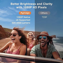 Load image into Gallery viewer, [Auto Focus/Keystone] Projector with WiFi 6 and Bluetooth 5.2, 600 ANSI Native 1080P 4K Supported, Agreago Outdoor Projector with Screen, Movie Projector Compatible with HDMI/USB/TV Stick
