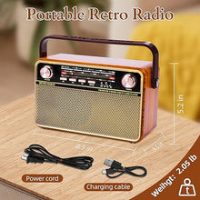 Load image into Gallery viewer, Portable AM FM Radio, Dmyond Rechargeable Small Bluetooth Speaker Portable Radio, Shortwave Radio with, AC, Operated Radio, Loud Speaker, Support AUX/TF Card/USB Playing for Home Outdoor
