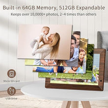 Load image into Gallery viewer, 10.1 WiFi Digital Picture Frame, IPS Touch Screen Smart Cloud Digital Photo Frame with 64GB Storage, Wall Mountable, Auto-Rotate, Motion Sensor, Share Photos via Biuframe App
