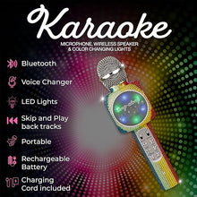 Load image into Gallery viewer, Sing-Along Bling Bluetooth Karaoke Microphone and Bluetooth Stereo Speaker All-in-One (Rainbow Bling)
