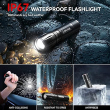 Load image into Gallery viewer, LETMY Tactical Flashlight S2000-2 Pack Bright Military Grade LED Flashlights High Lumens - Portable Handheld Flash Light, 5 Modes Zoomable Waterproof Flashlights for Home Emergency Camping Outdoor
