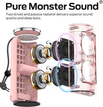 Load image into Gallery viewer, Monster S310 Upgraded Bluetooth Speaker, Portable Bluetooth Speaker, 30W True Wireless Stereo Pairing Deliver Dynamic Sound, IPX6 Waterproof, Bluetooth 5.2 Built-in Mic, 24H, for Family Outdoor Pink
