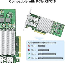 Load image into Gallery viewer, 10Gtek 10Gb PCI-E NIC Network Card, with Broadcom BCM57810S Chipset, Dual SFP+ Port, PCI Express Ethernet LAN Adapter Support Windows Server/Windows/Linux/VMware
