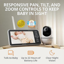 Load image into Gallery viewer, Levana Nala Video Baby Monitor No WiFi, 2X 1080P PTZ Cameras, 5.5”1080P Monitor, Night Vision, 1000ft Range, 5000mAH Battery, Carrying Case, 2 Year Warranty
