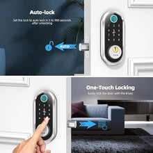 Load image into Gallery viewer, Smart Door Lock Keyless Deadbolt: SMONET Smart Locks for Front Door Fingerprint Keyless Entry Electronic Digital Bluetooth Key Fob Code APP Touch keypads Work with Alexa
