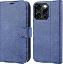 Load image into Gallery viewer, OCASE Compatible with iPhone 16 Pro Wallet Case, PU Leather Flip Folio Case with Card Holders RFID Blocking Kickstand [Shockproof TPU Inner Shell] Phone Cover 6.3 Inch 2024, Denim Blue
