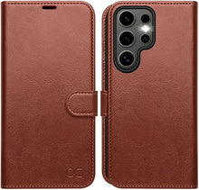 Load image into Gallery viewer, OCASE Compatible with Galaxy S25 Ultra Wallet Case, PU Leather Flip Folio Case with Card Holders RFID Blocking Kickstand [Shockproof TPU Inner Shell] Protective Phone Cover 6.9 Inch 2025, Dark Brown

