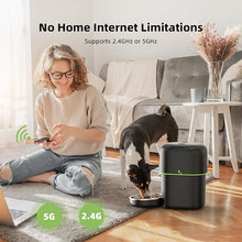 Load image into Gallery viewer, Automatic Cat Feeder, 2L Cat Food Dispenser, 5G/2.4G WiFi Cat Food Dispenser with APP Remote Feeding, Dual Power Supply, Programmable Portion Size, Auto Pet Feeder for Cats and Small Dogs
