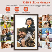 Load image into Gallery viewer, Frameo 10.1" Wood WiFi Digital Picture Frame with 32GB Memory, 1280 x 800 IPS HD Touch Screen Electronic Photo Frame, Auto-Rotate, Slideshow, Wall Mountable, Share Photos/Video Remotely Anywhere
