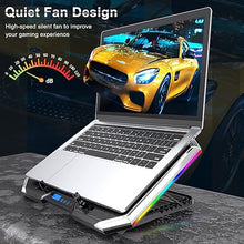 Load image into Gallery viewer, Laptop Cooling Pad RGB Portable Gaming Laptop Cooling Pad Laptop Cooler Stand RGB Lights Fits 12-17 Inches,Laptop Cooler (6 fans)
