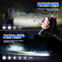 Load image into Gallery viewer, WUBEN T1 Tactical Flashlights 2000 High Lumens, Rechargeable Flashlight 498 Meters Long Beam Distance, Handheld Flash Light with Tactical Tail Button for Tactical Gear, Suvival, Emergencies, Outdoor
