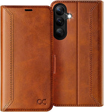 Load image into Gallery viewer, OCASE Compatible with Galaxy S25 Wallet Case, PU Leather Flip Folio Case with Card Holders RFID Blocking Kickstand [Shockproof TPU Inner Shell] Protective Phone Cover 6.2 Inch 2025, Retro Brown
