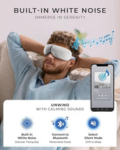 Load image into Gallery viewer, Premium Eye Massager with Heat &amp; Cooling Gel Mask - Heated Eye Massager for Migraine w Bluetooth &amp; White Noise - Massaging Eye Mask for Tension &amp; Stress Relief - Christmas Birthday Gift
