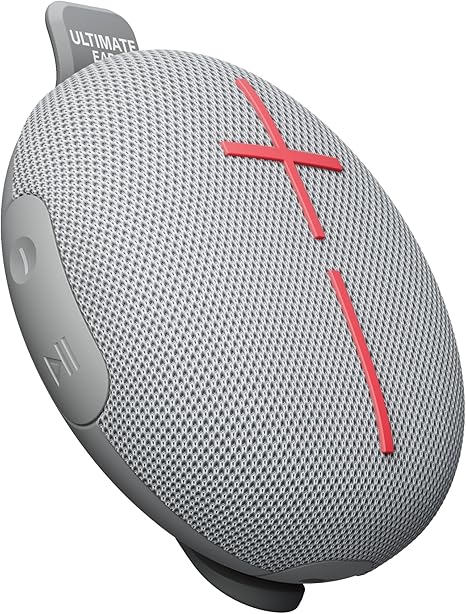 Ultimate Ears MINIROLL Ultra-Portable Waterproof Bluetooth Speaker, Big Bass, IP67 Dustproof, 131 ft (40 m) Range - Revive Grey