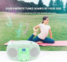 Load image into Gallery viewer, SingingWood GC01 Macarons Series Portable CD Player Boombox with AM FM Stereo Radio Kids CD Player LCD Display, Front Aux-in Port Headphone Jack, Supported AC or Battery Powered -Pistachio
