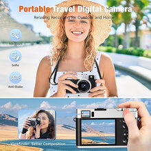 Load image into Gallery viewer, 4K Digital Camera with SD Card, 48MP Vlogging Camera with Viewfinder Flash Dial, Camera for Photography and Video Autofocus, Portable Travel Camera, 16X Zoom Anti-Shake Small Digital Camera
