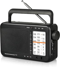 Load image into Gallery viewer, Portable AM FM SW Radio Battery Operated Radio by 3 D Cell Batteries Or AC Power, Transistor Radio with Excellent Reception, Great Sound, Clear Display Panel, Earphone Jack, Large Knob
