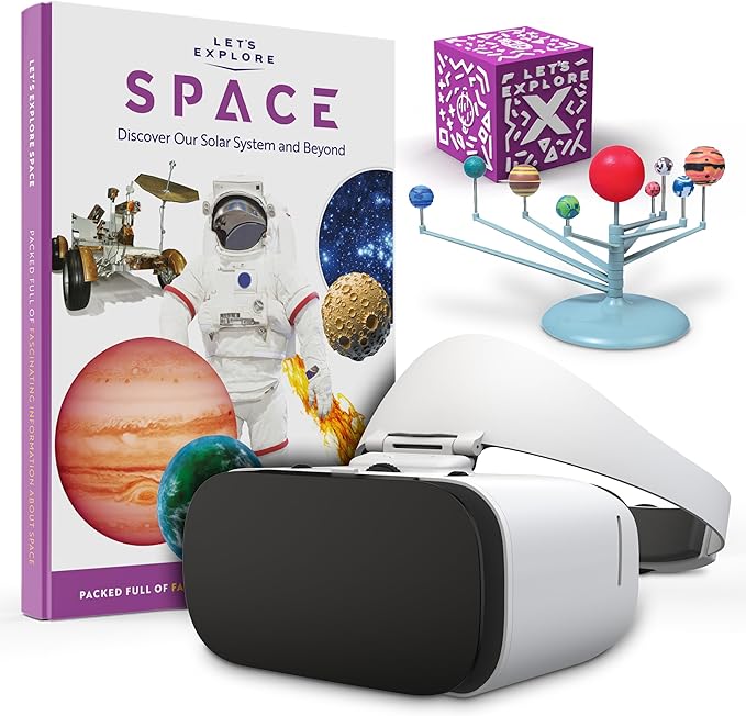 Let's Explore VR Headset for Kids - STEM Gift Box | A Virtual Reality Family Friendly Adventure | Explore Our Solar System with VR Headset for Phone