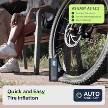 Load image into Gallery viewer, Woowind AP2-P Tire Inflator Portable Air Compressor 150PSI Air Pump for Car Tires, Bike Pump, Auto Stop, Quick Inflation for Car Owners, Cyclists
