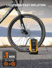 Load image into Gallery viewer, AstroAI AC/DC Tire Inflator Portable Air Compressor for Car, Air Pump for Car Tires, Car Accessories 150PSI with LED Light for Cars, Balls, Motorcycles, and Other CZK-3666 Yellow

