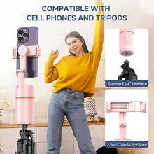 Load image into Gallery viewer, Auto Face Tracking Phone Holder, Gesture Control &amp; Remote, Face Tracking Tripod 360 Rotation Body Phone Camera Mount Smart Shooting Holder, iPhone Selfie Stick Tripod, Expandable Pole (Pink)
