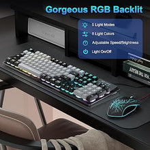 Load image into Gallery viewer, Gaming Keyboard and Mouse Combo, K1 RGB LED Backlit Keyboard with 104 Keys Computer PC Gaming Keyboard for PC/Laptop (Black &amp; Gray)
