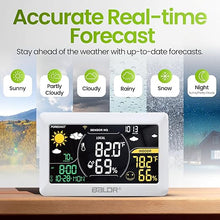 Load image into Gallery viewer, BALDR WiFi Weather Station with App, Smart Wireless Weather Station Indoor Outdoor Thermometer with Humidity Monitor, Online Real-time Forecast, Home Weather Station Temperature Sensor Included, White
