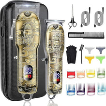 Load image into Gallery viewer, Suttik Professional Barber Hair Clippers and Trimmers Set, Cordless Barber Kit Hair Cutting Kit with Travel Case Barber Clippers Set Professioal Mens Grooming Kit
