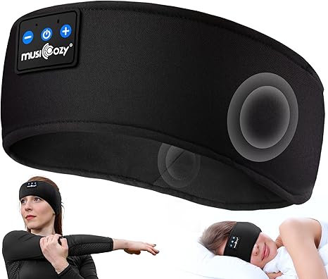 MUSICOZY Sleep Headphones Headband, Wireless Earbuds Earphones Sweat Resistant with Ultra-Thin HD Stereo Speaker, Bluetooth 5.2 for Workout Running Cool Gadgets Unique Gifts