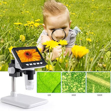 Load image into Gallery viewer, Koolertron 4.3 inch IPS Digital Microscope,1080P 50-1000X Magnification Handheld Digital Microscope with 32g TF Card,8 LED Light,Rechargeable Battery Microscope for Coins/Plant/Rock/PCB Soldering
