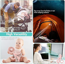 Load image into Gallery viewer, AMACOOL Battery Operated Stroller Fan Flexible Tripod Clip On Fan with 3 Speeds and Rotatable Handheld Personal Fan for Car Seat Crib Bike Treadmill (Pink)
