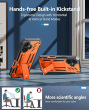 Load image into Gallery viewer, FNTCASE for iPhone 16 Plus Case: Military Grade Drop Proof Protection Mobile Cover with Kickstand | Matte Textured Rugged Shockproof TPU | Protective Sturdy Phone Case - 6.7 inch Orange
