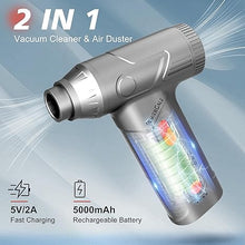 Load image into Gallery viewer, Mini Compressed Air Duster - 160000RPM Electric Air Duster, Stepless Speed Tiny Rechargeable Cordless Air Blower for Electric Devices Cleaning Replaces Compressed Air Cans, Sliver
