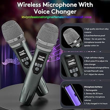 Load image into Gallery viewer, Portable Karaoke Machine with 2 Wireless Microphones, Karaoke Machine for Adults &amp; Kids,Rechargeable Karaoke Microphone with 6 Voice Changer,Karaoke Speaker Supports Bluetooth,USB,Live,AUX,TF,MIC
