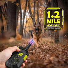 Load image into Gallery viewer, PATPET Dog Training Collar, 1.2 Mile Range 101 Training Levels Dog Shock Collar with Remote Control (15-150 lbs), Waterproof 100% Safe E Collar for Large Breed for Dogs Black with Bright Green
