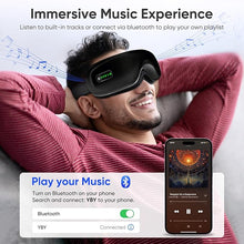 Load image into Gallery viewer, Eye Massager with Heat, Eye Mask with Bluetooth Music/Vibration/Hot Compress, Eye Care with 5 Massage Modes and 180° Folding Design, for Relax and Relief Eye Strain, Gifts for Women/Men(Blcak)
