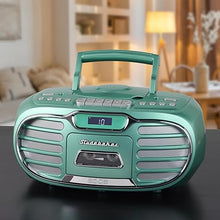 Load image into Gallery viewer, Studebaker Retro Edge Big Sound Bluetooth Boombox with CD/Cassette Player-Recorder/AM-FM Stereo Radio (Teal/SB2150TE)
