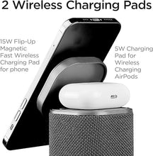 Load image into Gallery viewer, iHome Bluetooth Speaker with Wireless Charger, Charging Station with Color Changing Night Light - Dark Gray (iPBT50DG)
