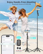 Load image into Gallery viewer, 70.8&quot; Selfie Stick Tripod &amp; Phone Tripod, Cellphone Tripod with Remote and Phone Stand, Travel Tripod for iPhone, Tripod for Camera and Phone,Phone Holder for Video Recording
