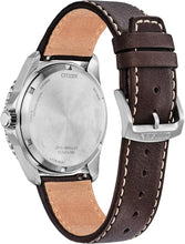 Load image into Gallery viewer, Citizen Men's Eco-Drive Weekender Sport Casual, Silver-Tone Stainless Steel Watch, Brown Leather Strap, Orange Dial (Model: AW1840-09X)
