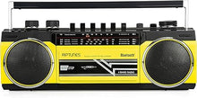 Load image into Gallery viewer, Riptunes Cassette Boombox, Retro Blueooth Boombox, Cassette Player and Recorder, AM/FM/SW-1-SW2 Radio-4-Band Radio, USB, and SD, Yellow
