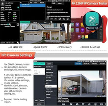 Load image into Gallery viewer, Rsrteng CCTV Tester 4K 12MP IP Camera Tester POE++ Max 90W POE Camera Tester 8MP TVI/CVI/AHD/CVBS Coaxial Camera Tester,1CH SFP Module,WiFi,Network Tools,Cable Tester,HDMI/VGA,POE Detection
